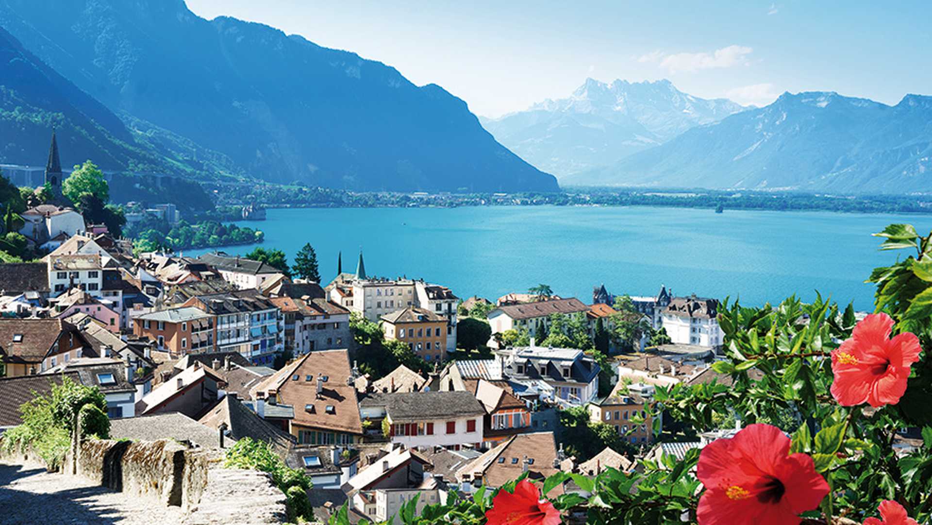 The old town of Montreux, Switzerland