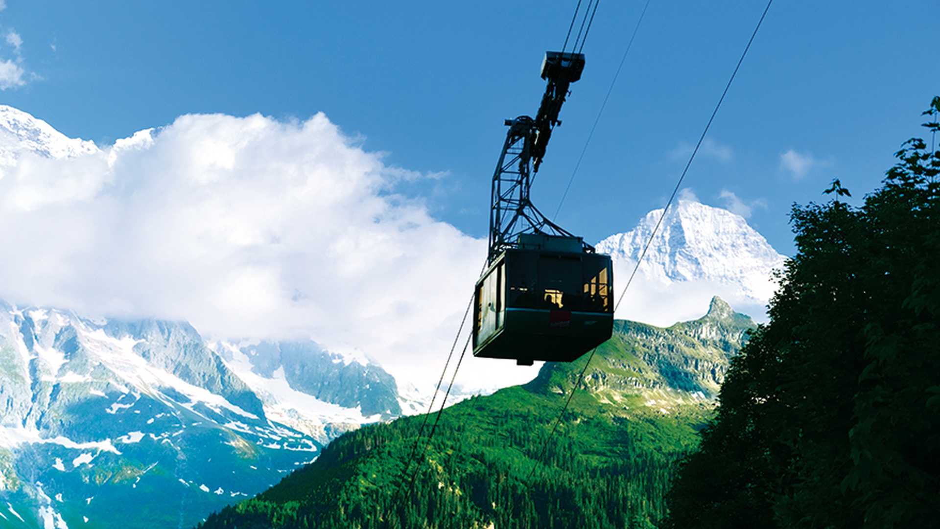 The cable car to Mount Schilthorn