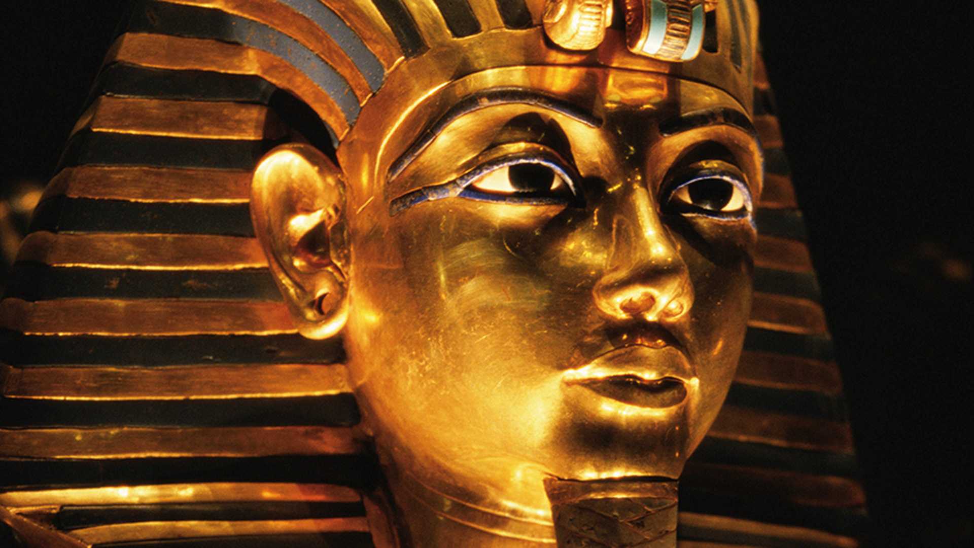 The gold death mask of Tutankhamun