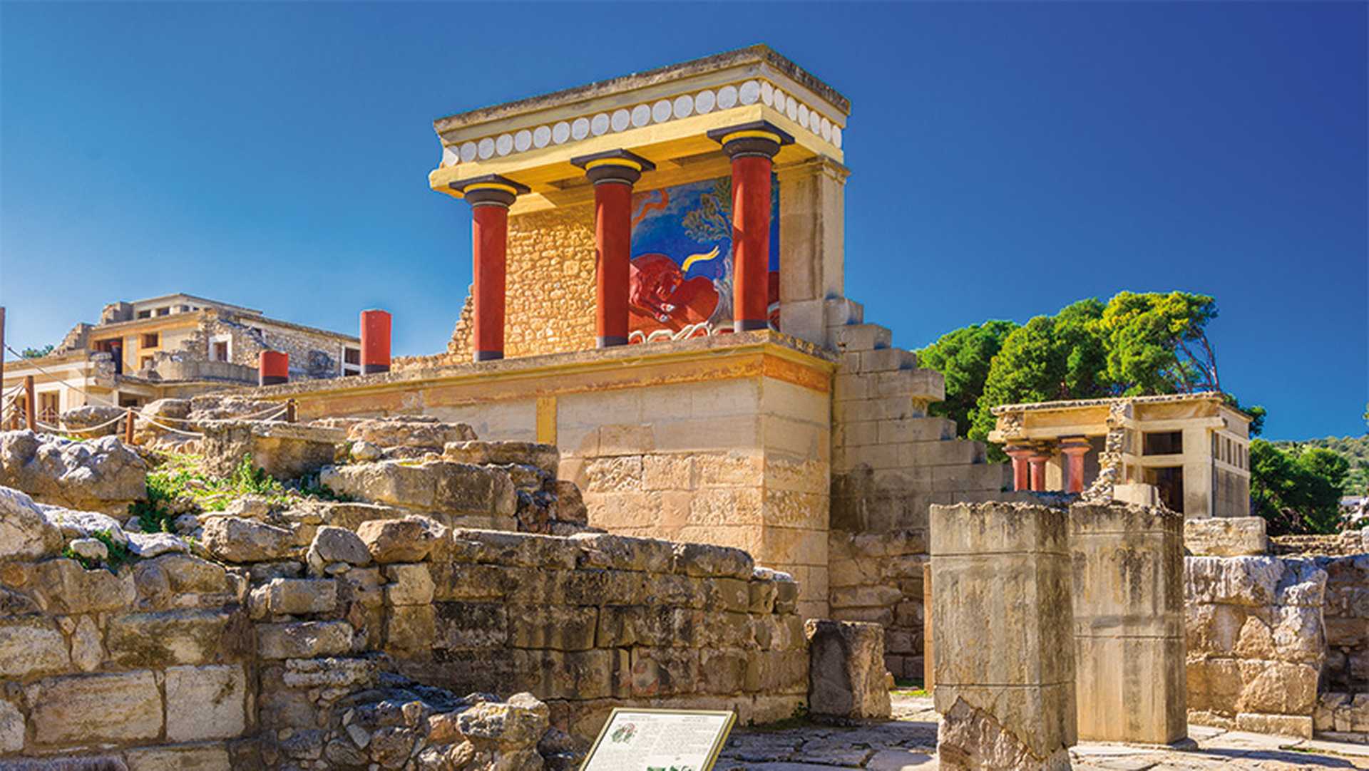 Old walls of Knossos near Heraklion. 
