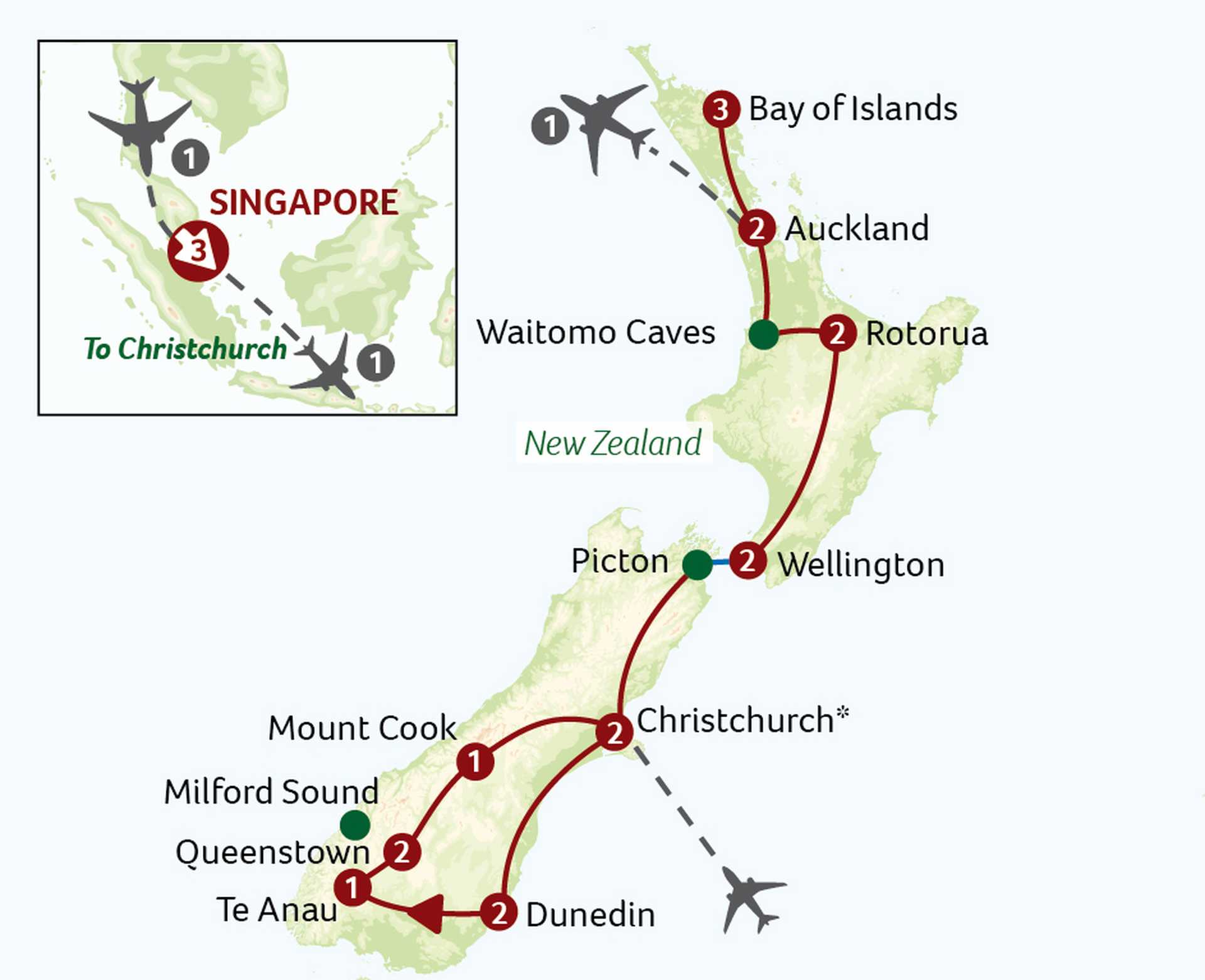 BNX map - Best of New Zealand with Singapore