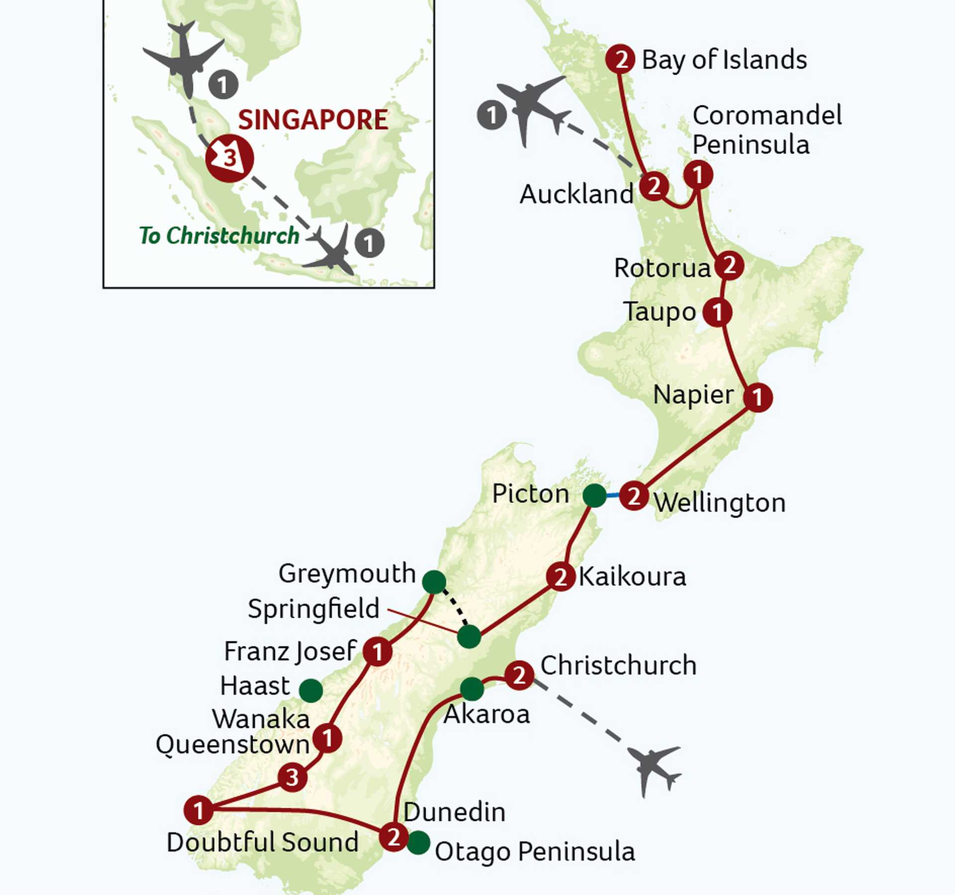 NNX map - Great New Zealand Discovery with Singapore