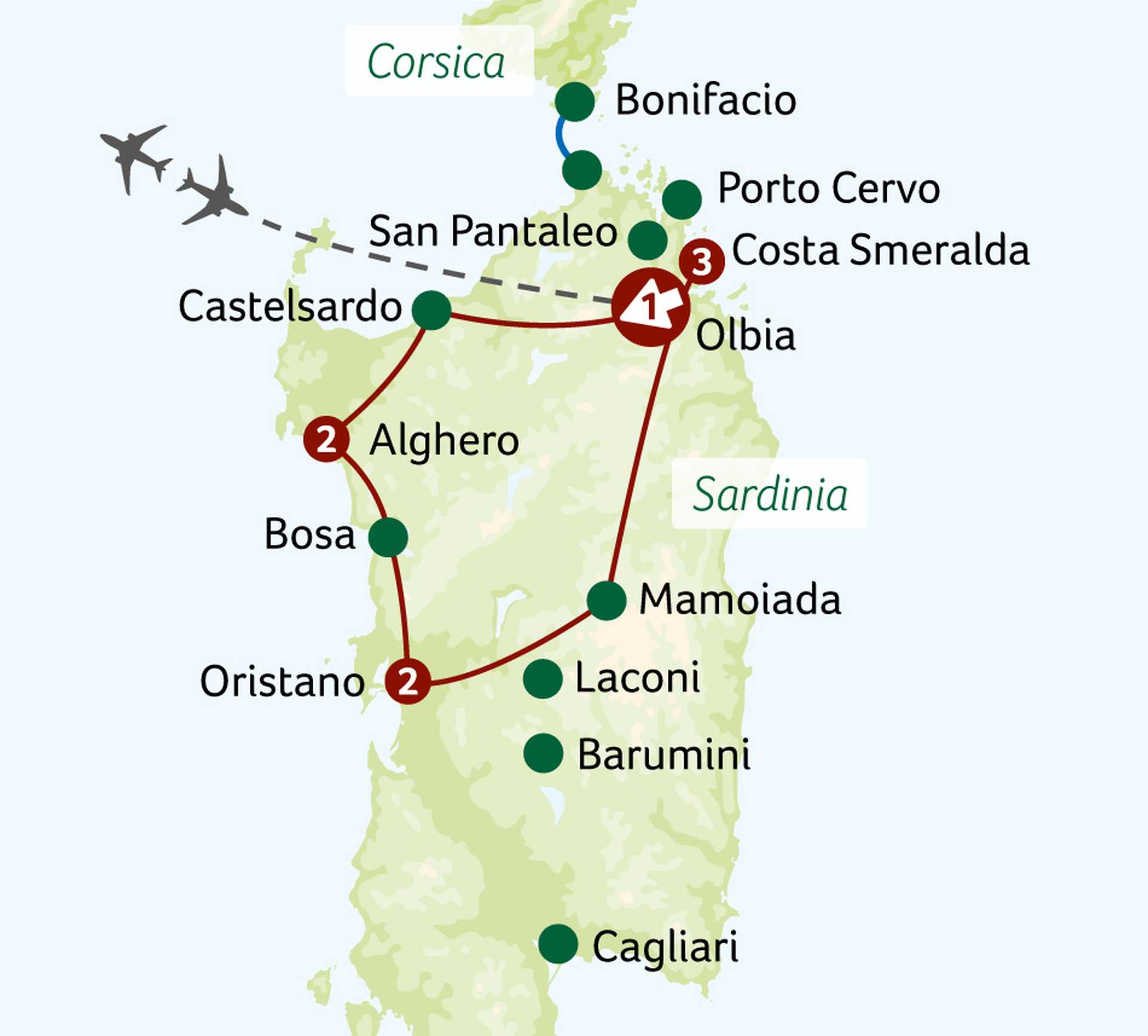 ISF Hidden Treasures of Sardinia map