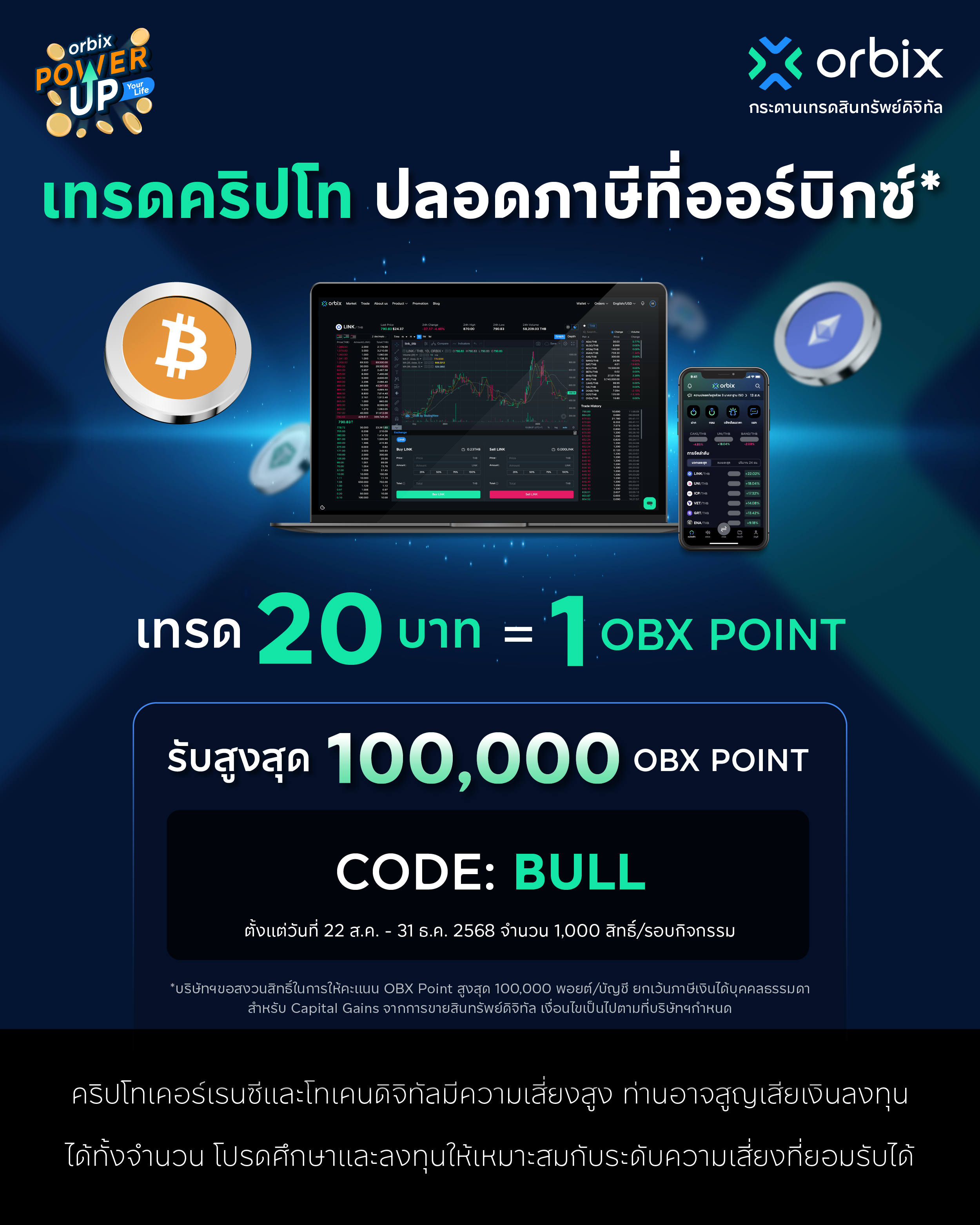 Point Obx สะสมยอดเทรด รับ OBX Point สูงสุด 130,000 OBX Point!
