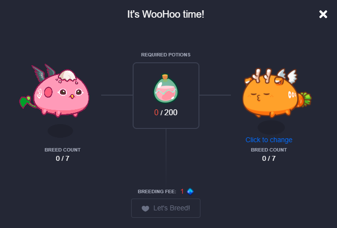 Breeding Axie