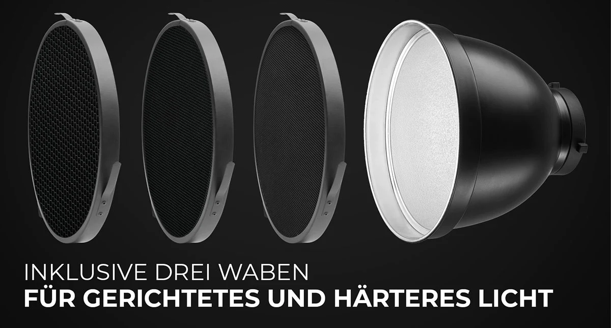 Enthält Reflektor und drei Grids