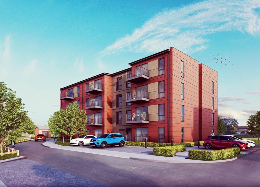 Exterior of BokLok housing apartments