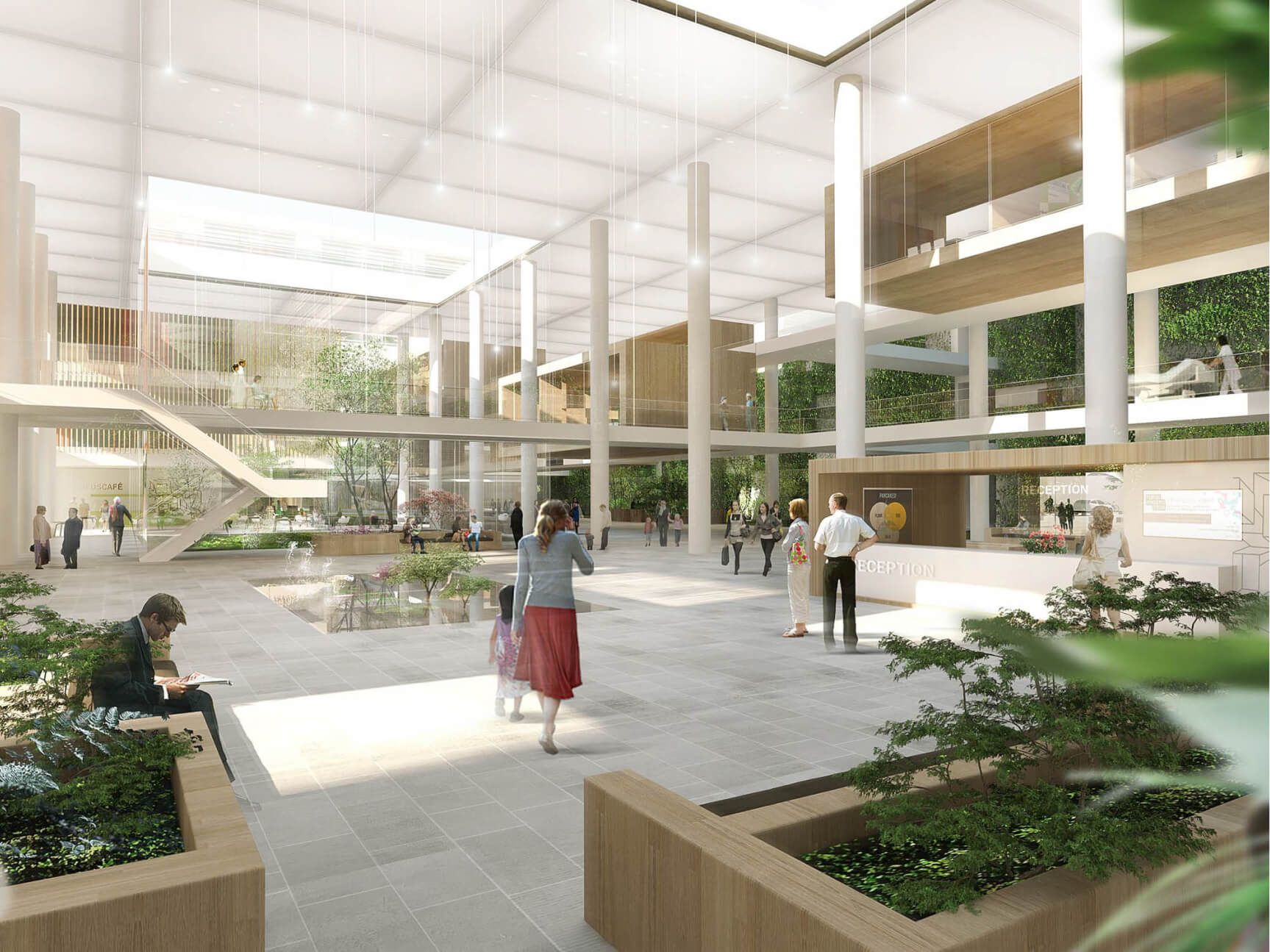 Lobby rendering of New Aalborg University Hospital