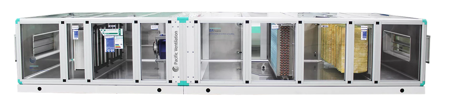 BA Hygiene, Modular air handling unit with enhanced energy efficiency and certified by Eurovent for hygienic applications 