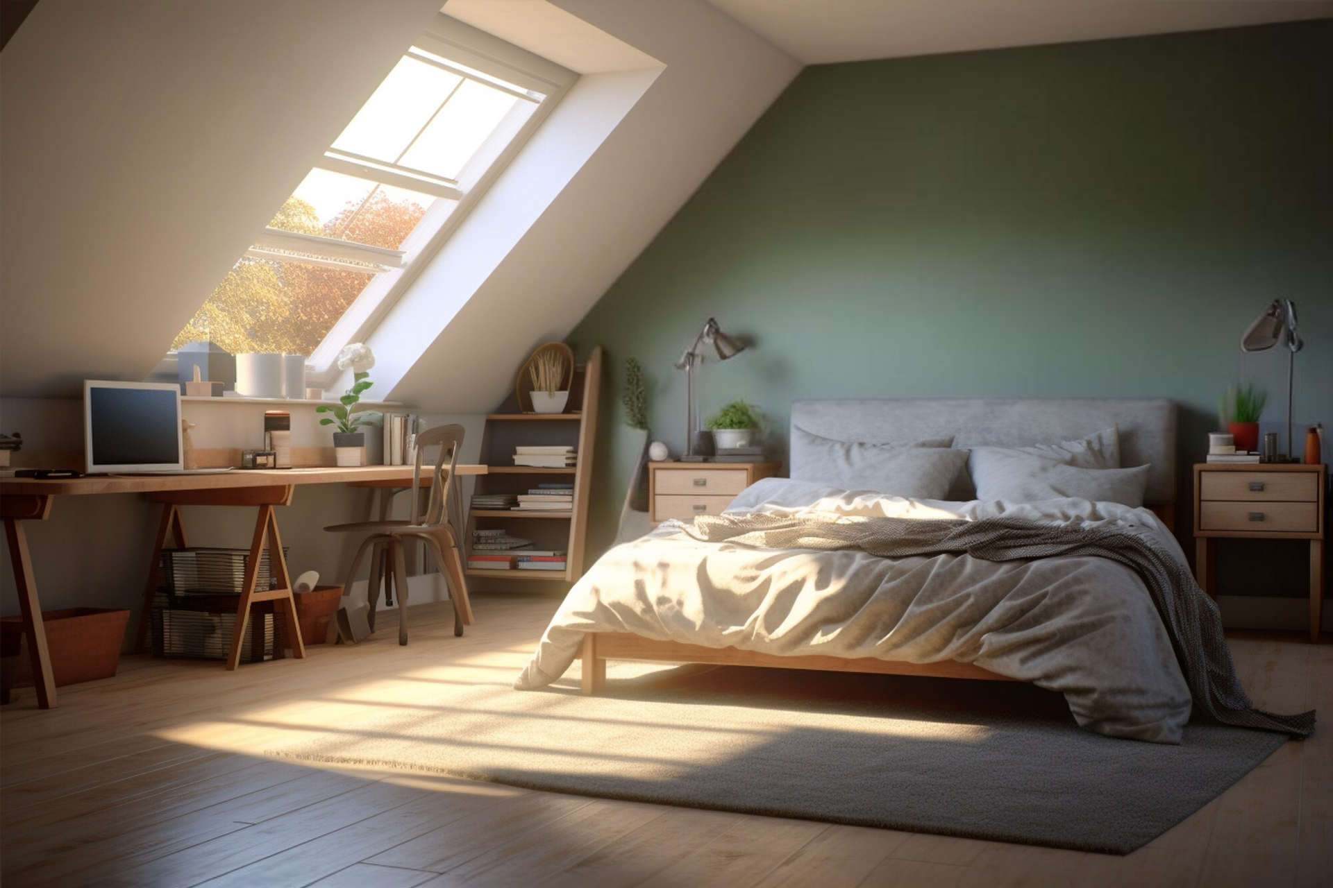 Bedroom Green Wall