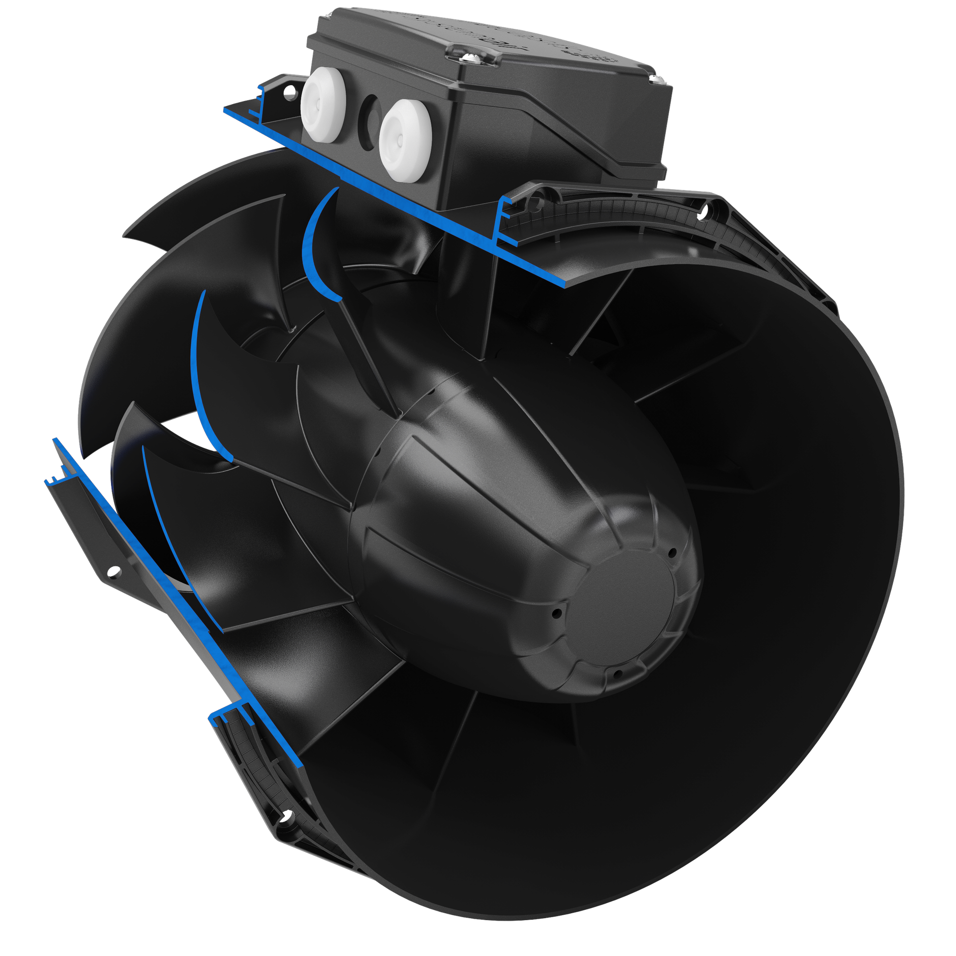 Prio fan cut so you can see the internal bits better