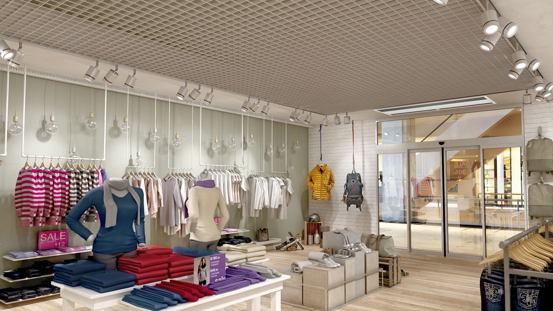 Arden Air Curtain blends in almost invisibly in store in a shopping mall