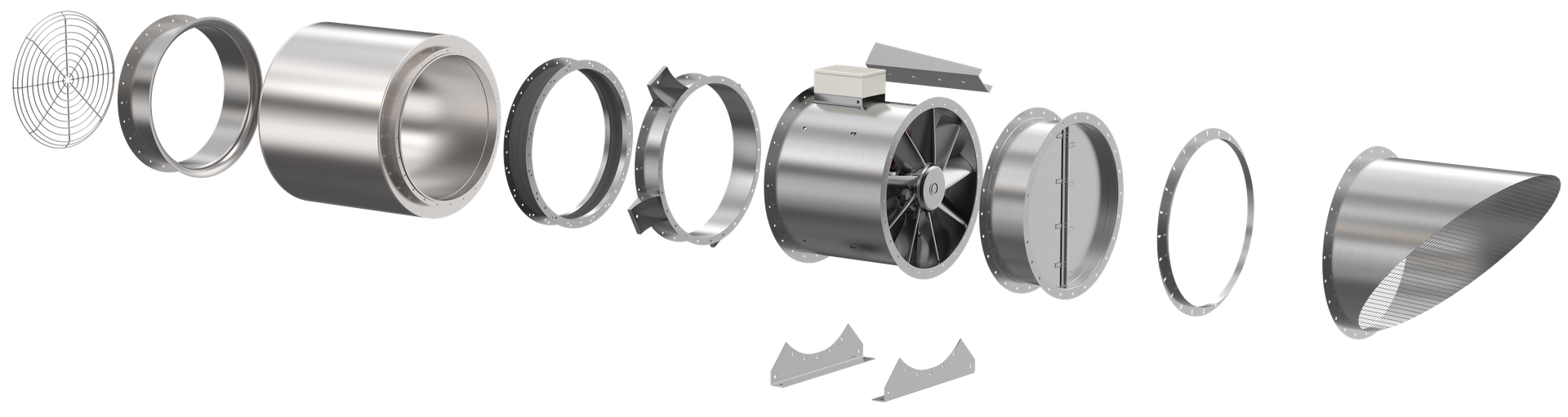 AXC axial fan exploded view