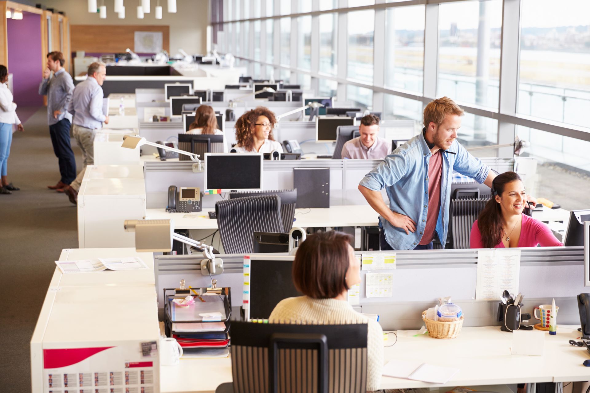 Salariés travaillant dans un open space