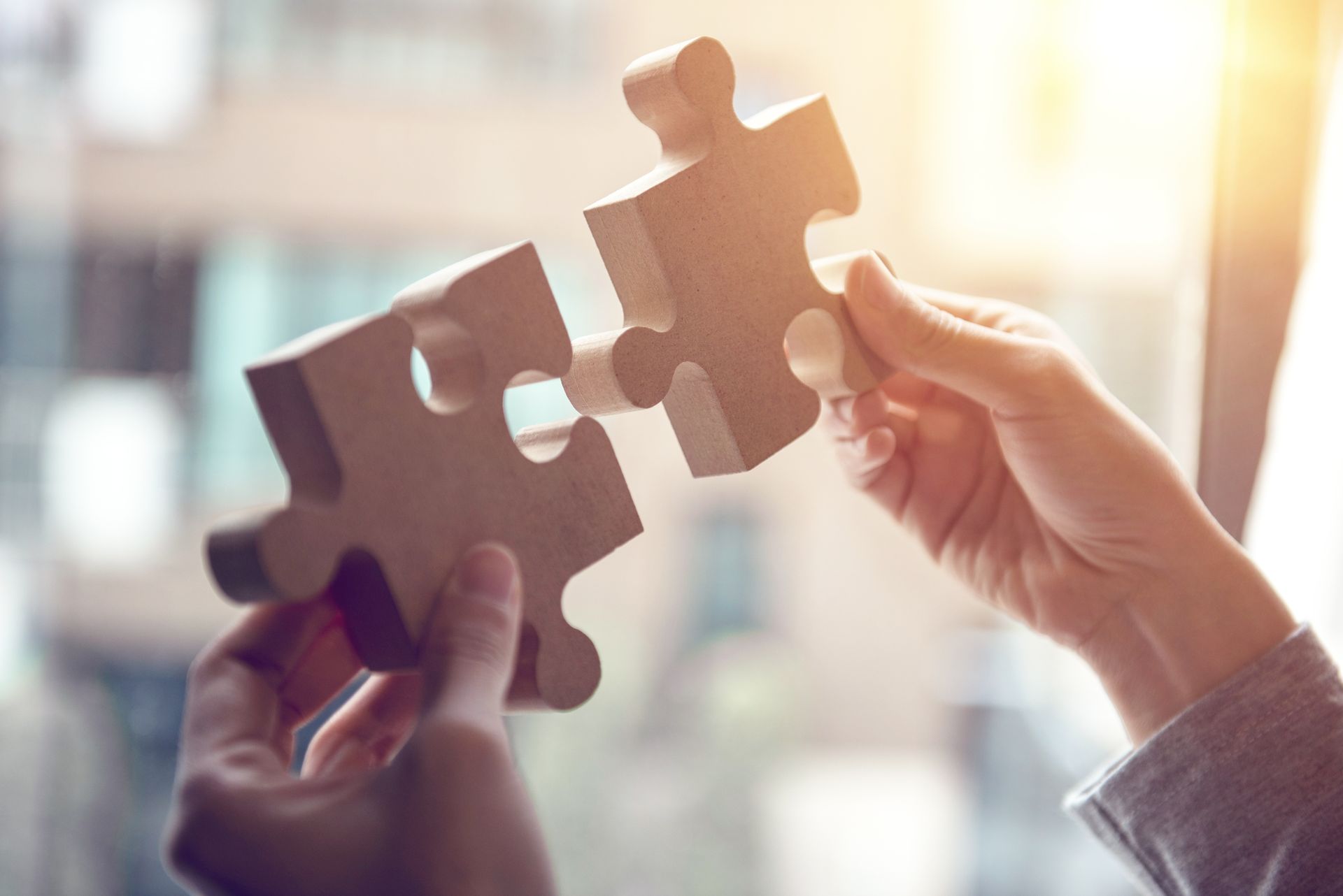 Stock photograph of puzzle pieces