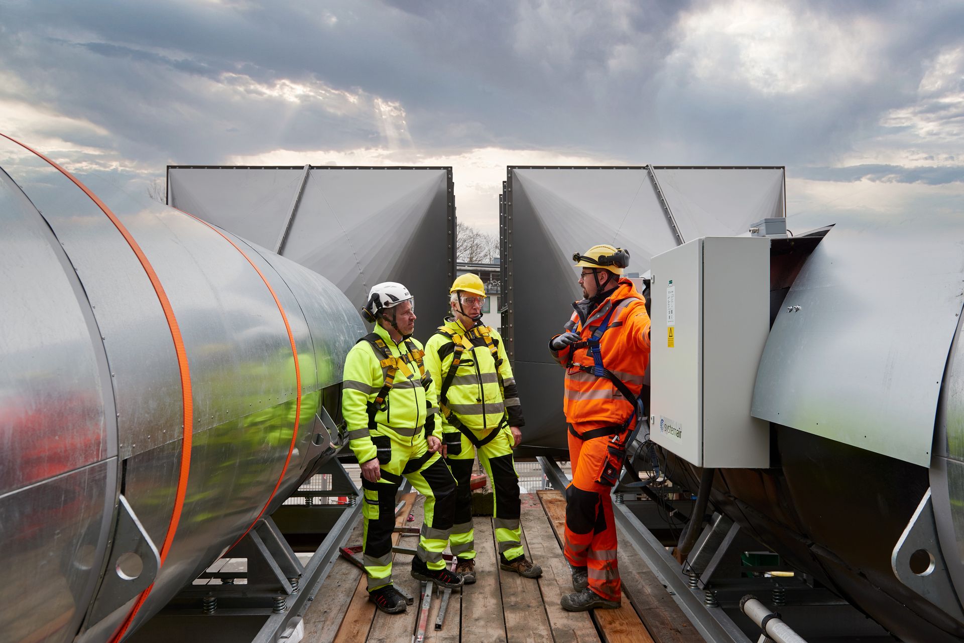 Systemair and installers on roof