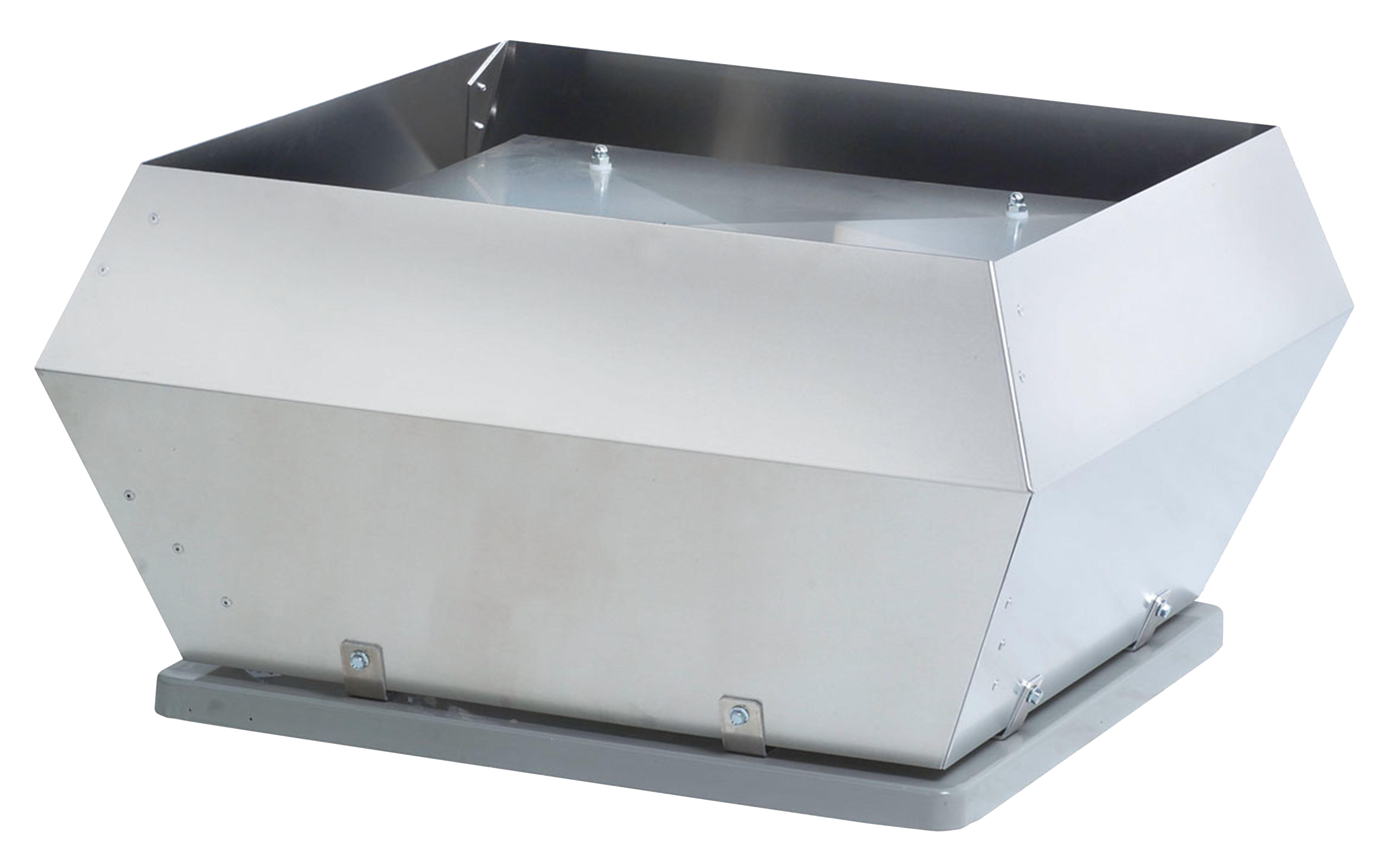 DV, Snelheidsregelbare, op het dak te monteren centrifugaalventilatoren. Ook beschikbaar in explosieveilige versies.
