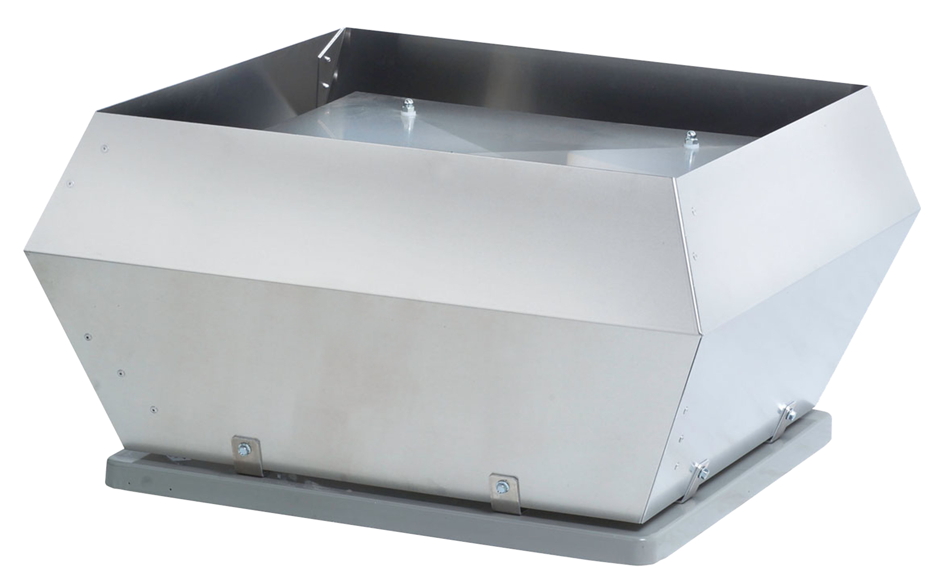 DV, Snelheidsregelbare, op het dak te monteren centrifugaalventilatoren. Ook beschikbaar in explosieveilige versies.