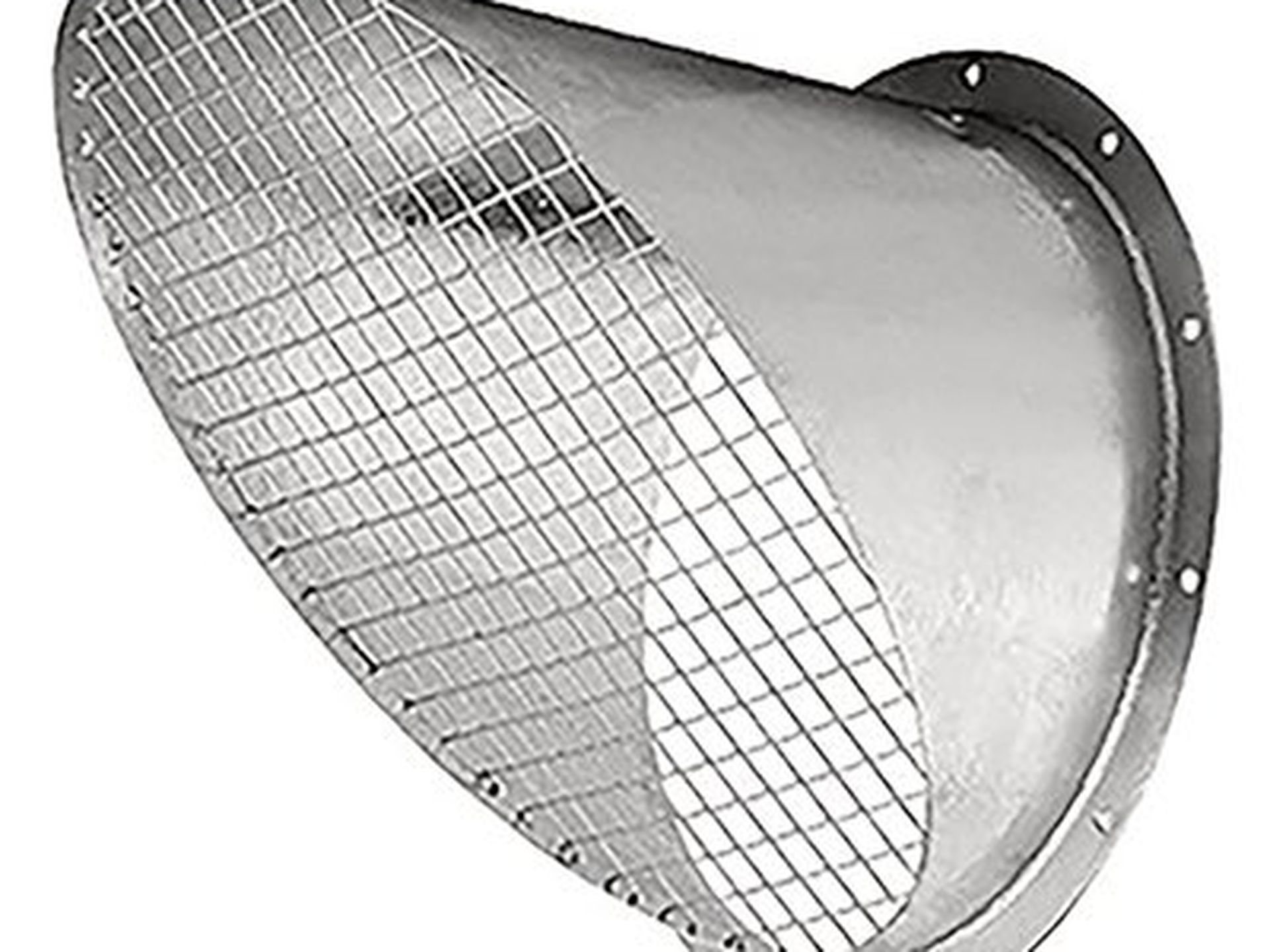 ABS, Výtlačný kus s ochrannou mriežkou pre ventilátory AXC