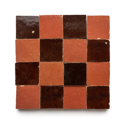 Burnt Sugar + Terra Rosa Checkerboard 2x2 illustration