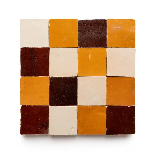 Burnt Sugar + Glazed Earth + Amber Checkerboard 2x2 illustration