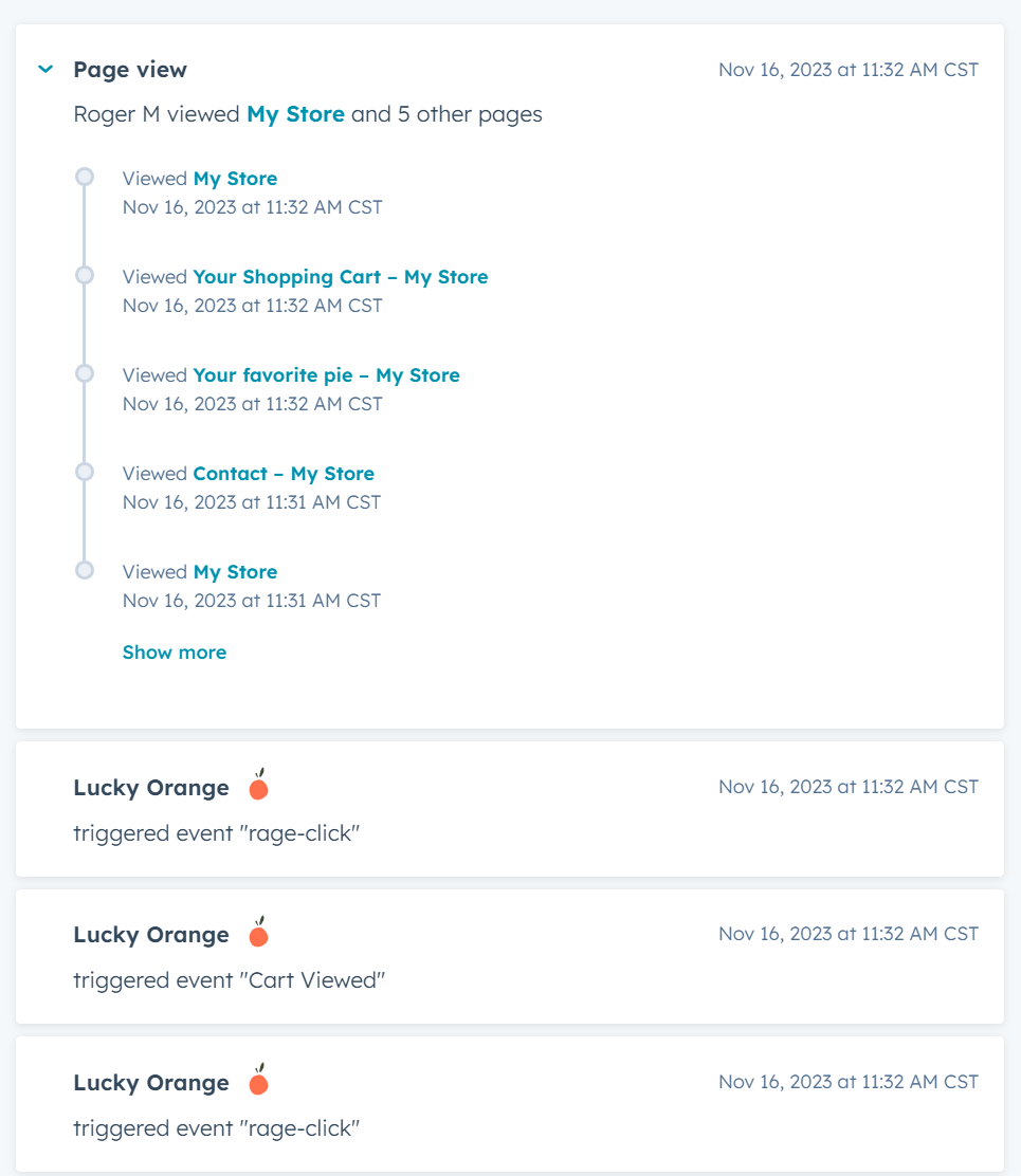 Use new CRM Cards to study visitor behavior inside HubSpot