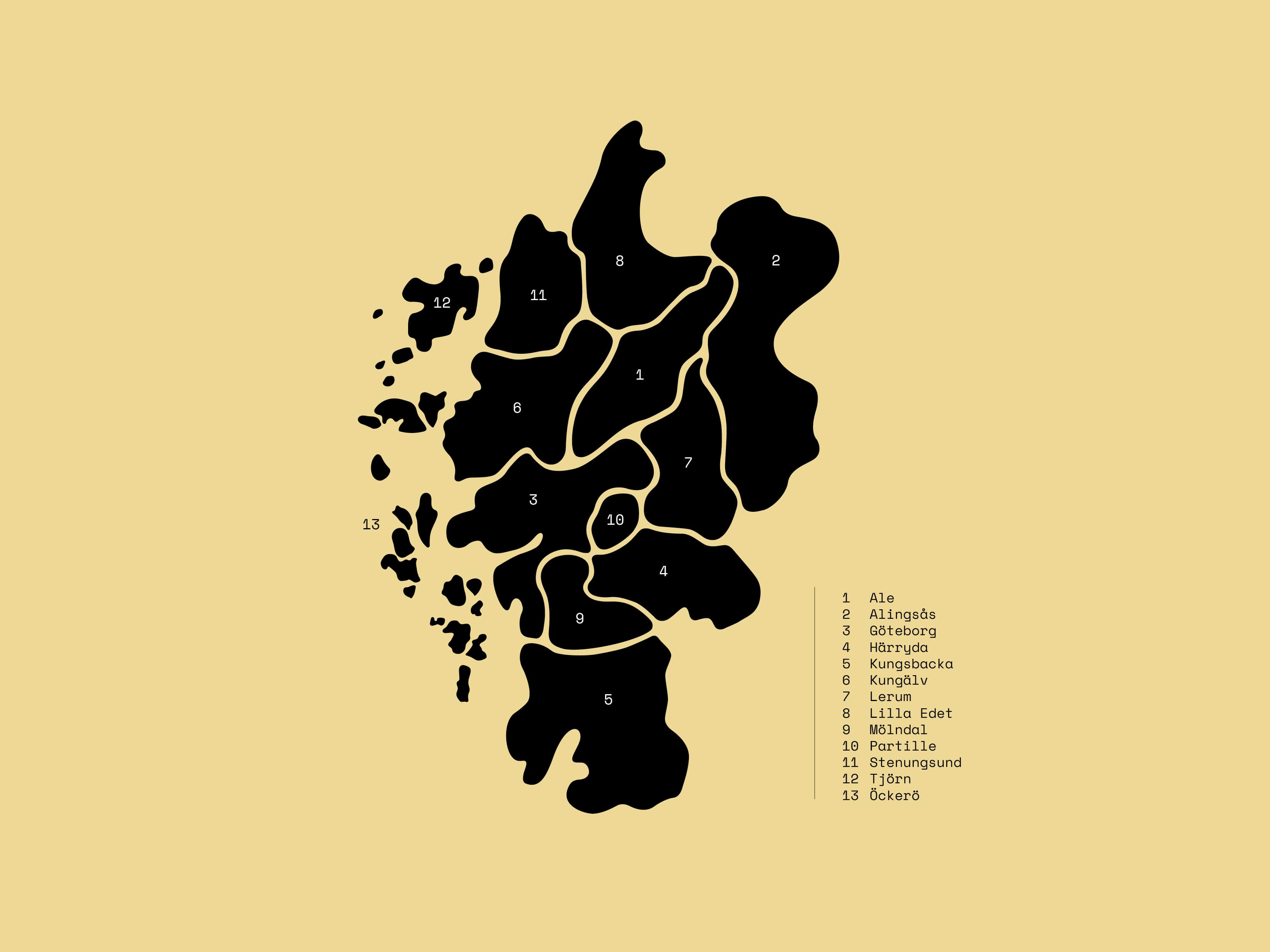 Göteborgsregionen karta