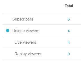 Screenshot of viewer statistics
