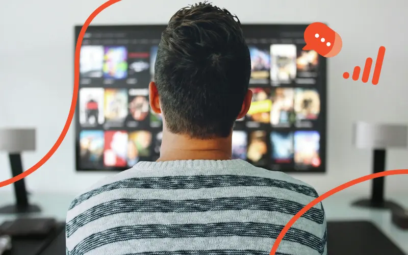 mand streamer på tv