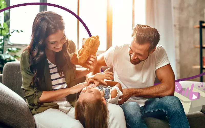 Familie har det sjovt