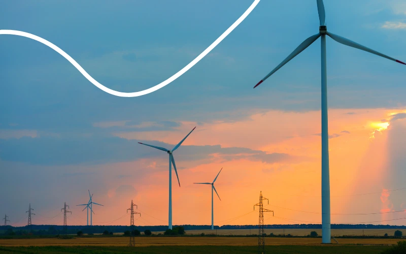 Danske vindmøller producerer vedvarende energi til det danske elnet