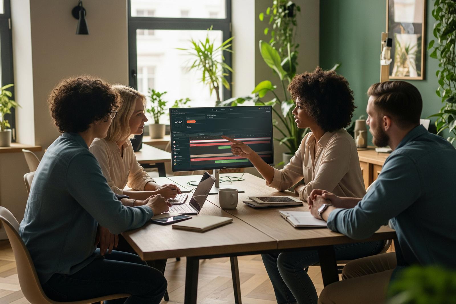 Group of people working with TimeMoto Cloud