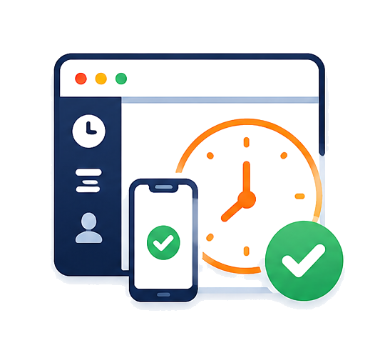 Clock in and out on any device image