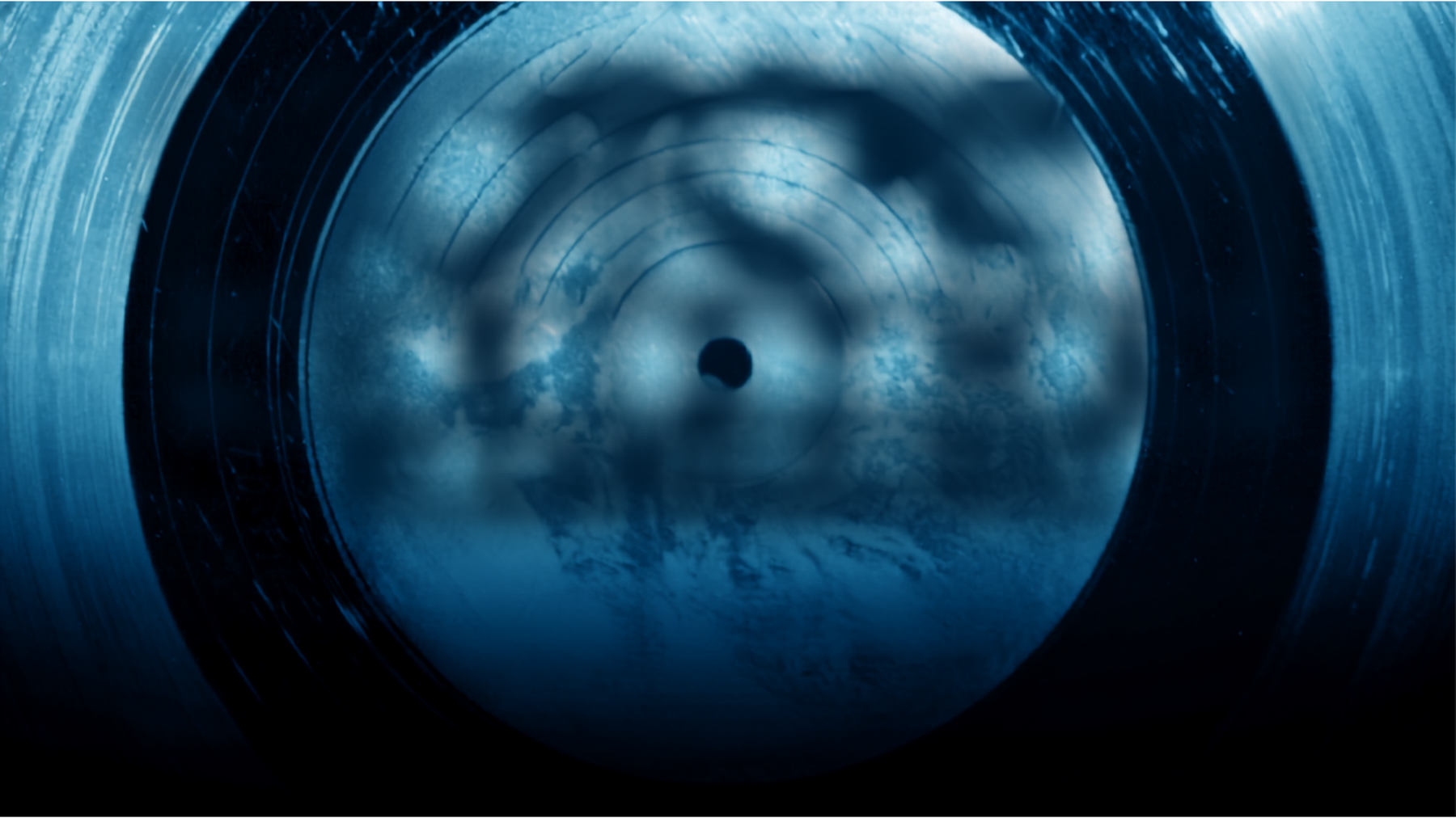 Motown website header showing record on blue background