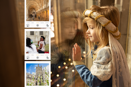 Child in Cathedral gazing through window