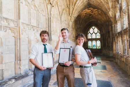 Gloucester Cathedral Stonemason Apprentices after Anne Cadbury Awards