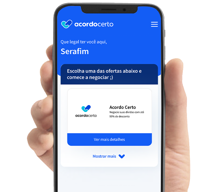 Mão segurando smartphone