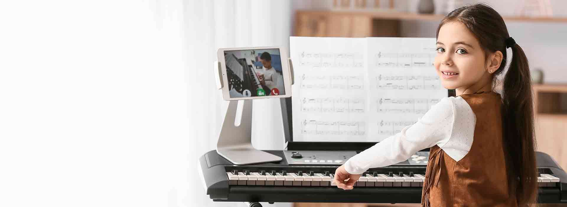 A girl playing piano