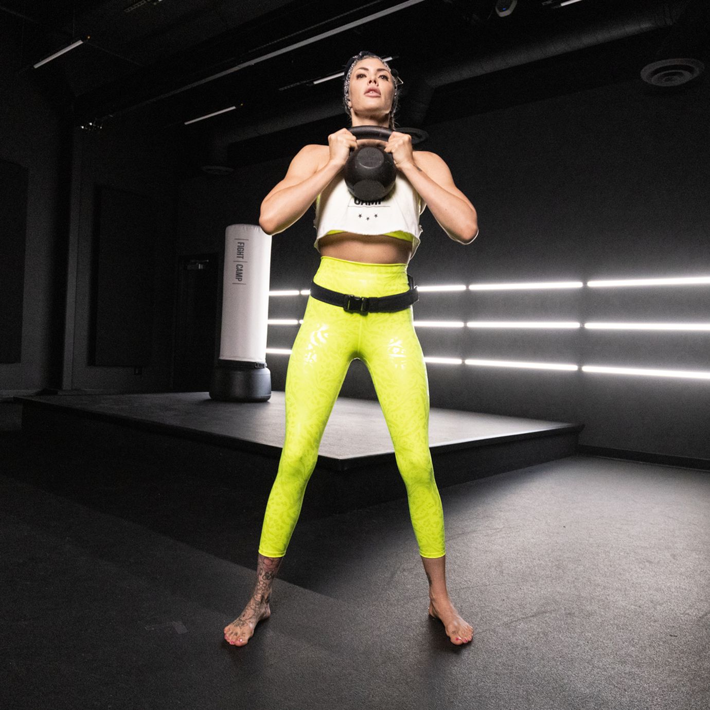 Shanie Smash Prepping For A Kettlebell Goblet Squat