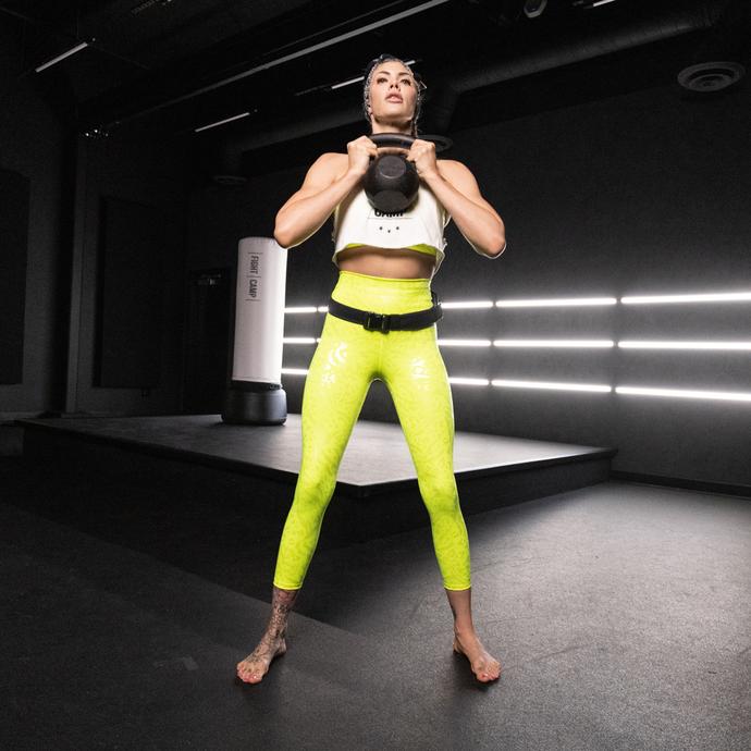 Shanie Smash Prepping For A Kettlebell Goblet Squat