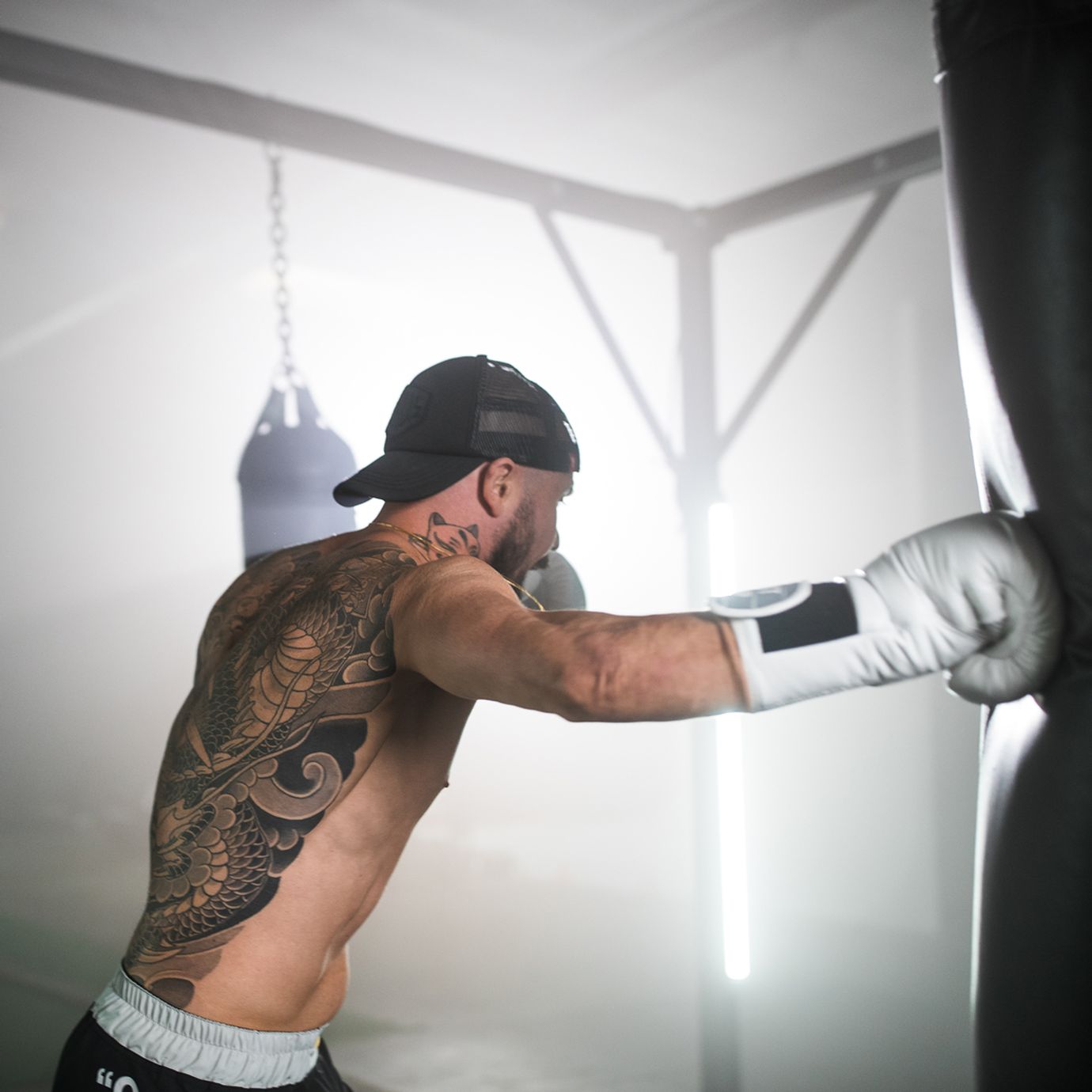 Aaron Swenson Training On a Heavy Bag