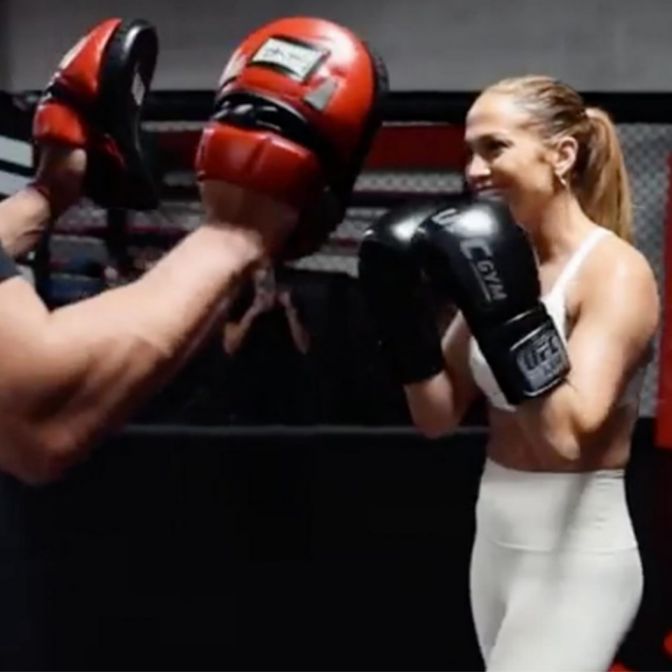 Jennifer Lopez Doing Boxing Mitt Work
