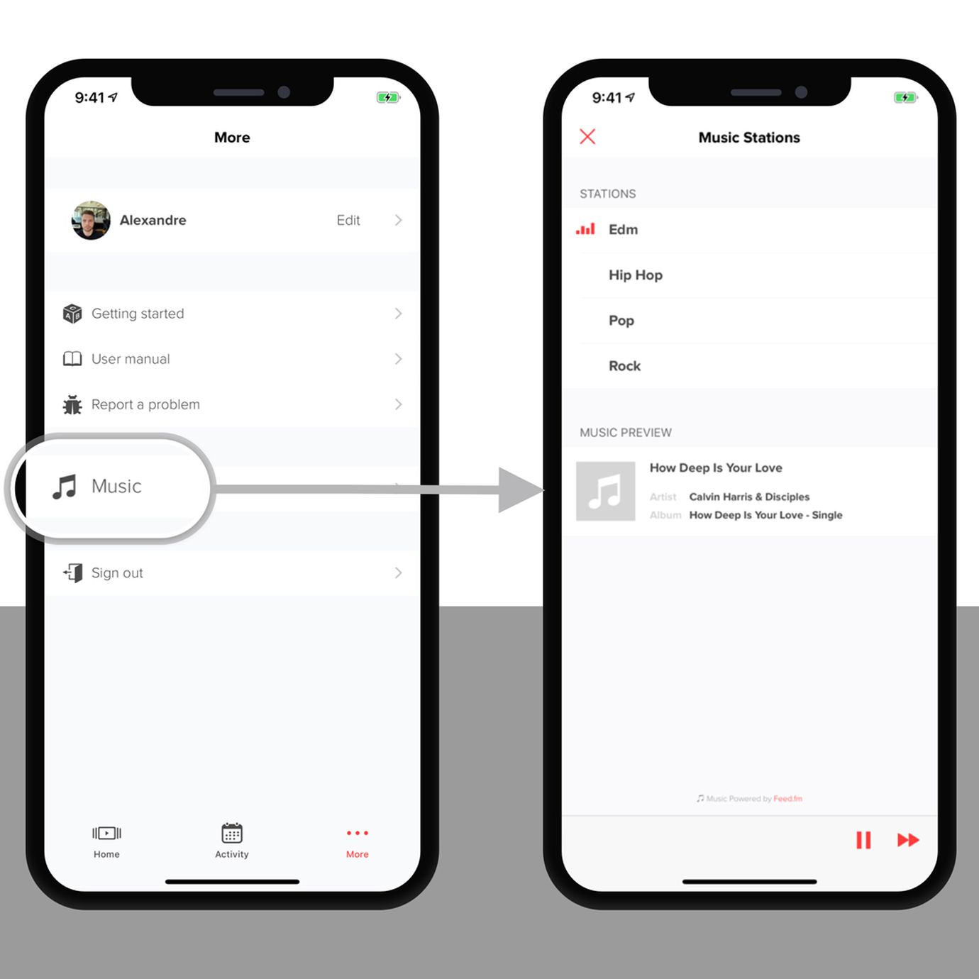 FightCamp App Update Music Selection