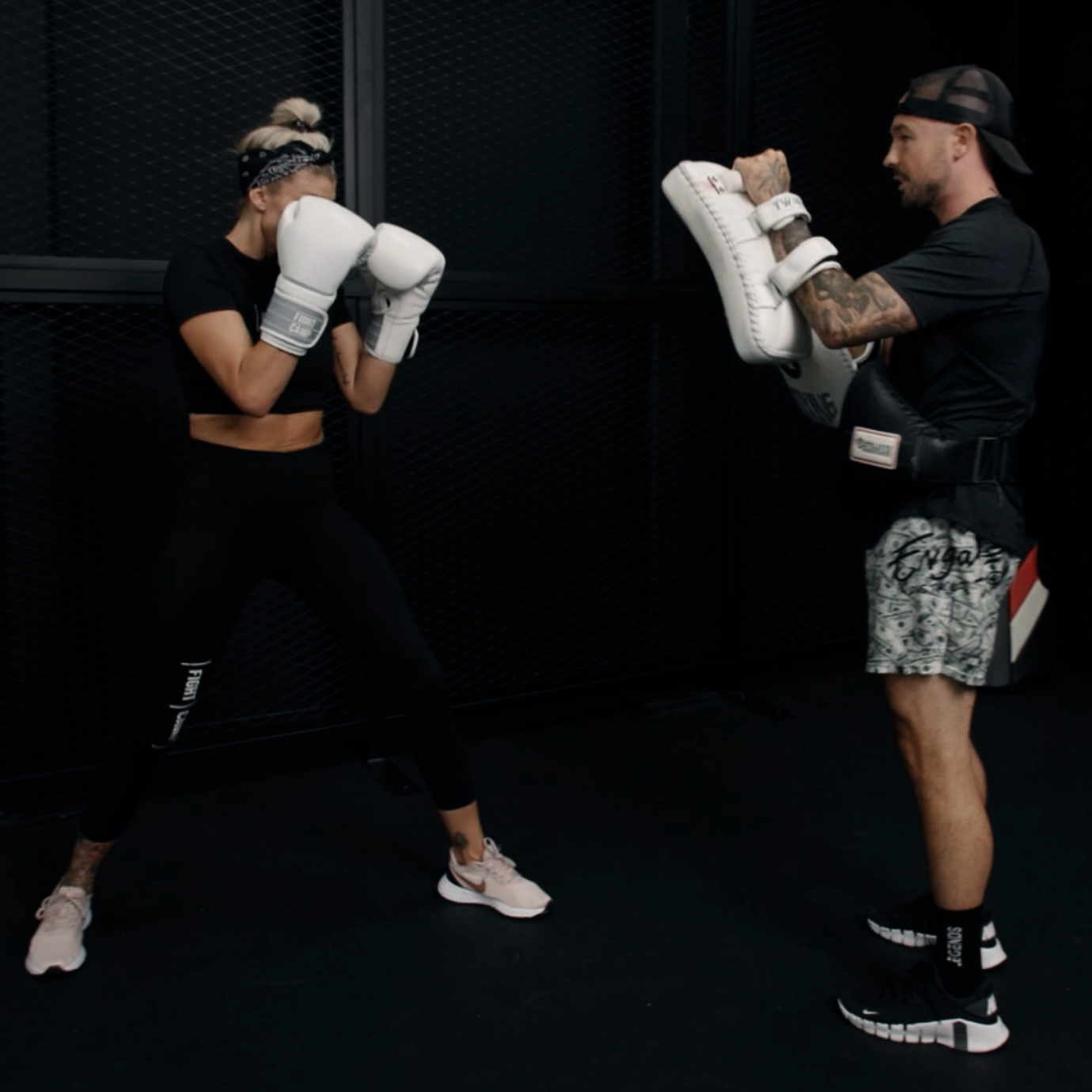 Aaron Swenson Showing How To Hold Pads For Punches