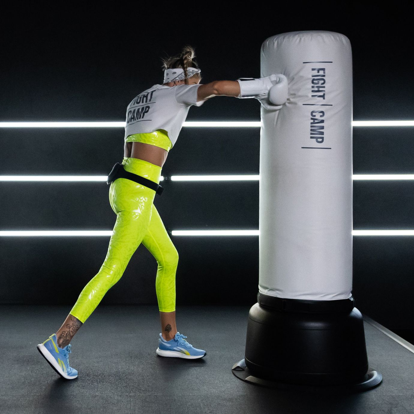 Compression leggings for a boxing or kickboxing workout