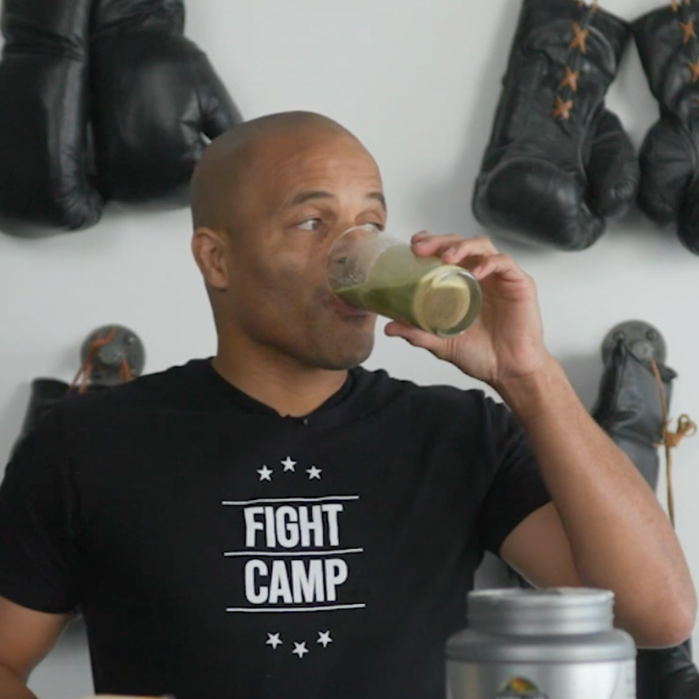 Flo Master drinking a post-workout smoothie