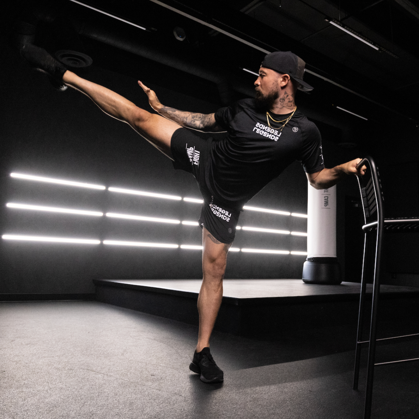 Aaron Swenson Doing Left Leg ISO Round Kicks