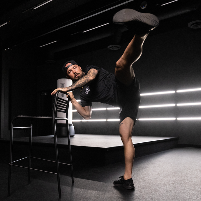 Aaron Swenson Doing Leg Swings