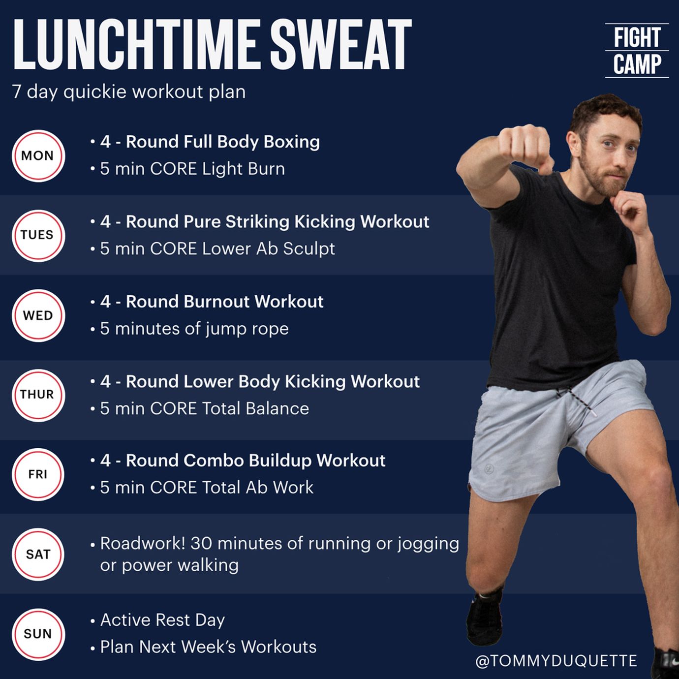 7-Day Quick Lunchtime Sweat Workout Program