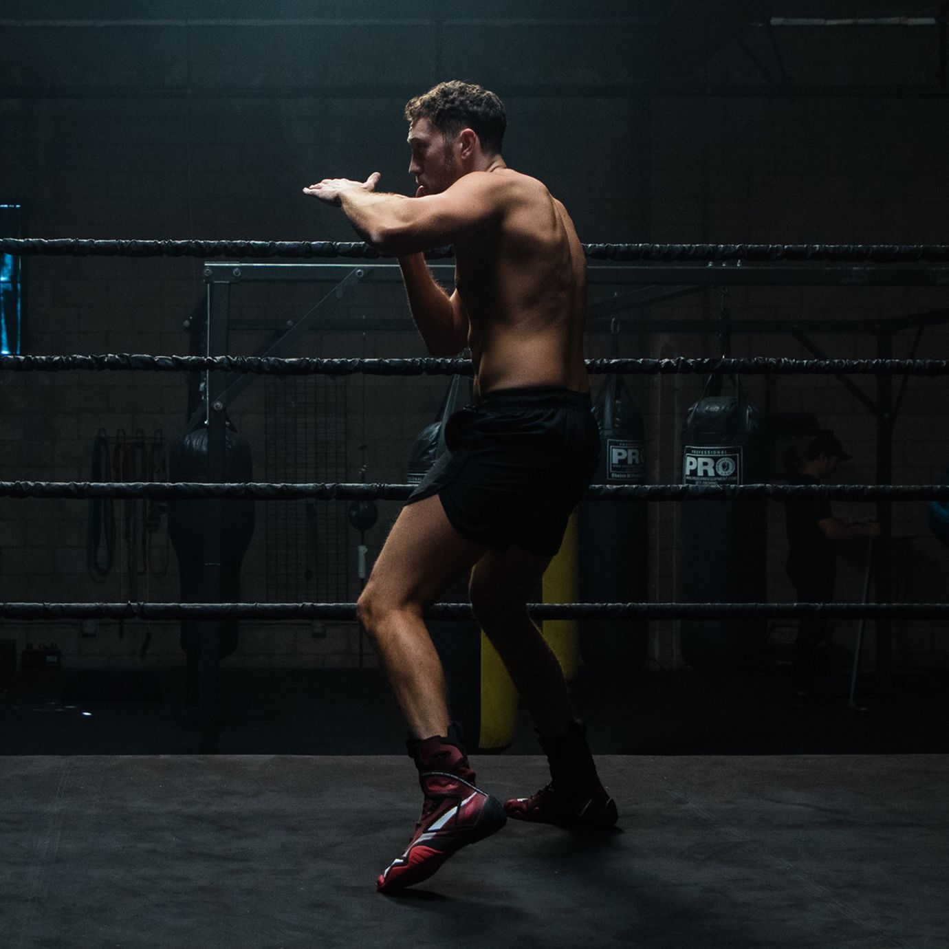 Tommy Duquette Shadowboxing In a Boxing Ring